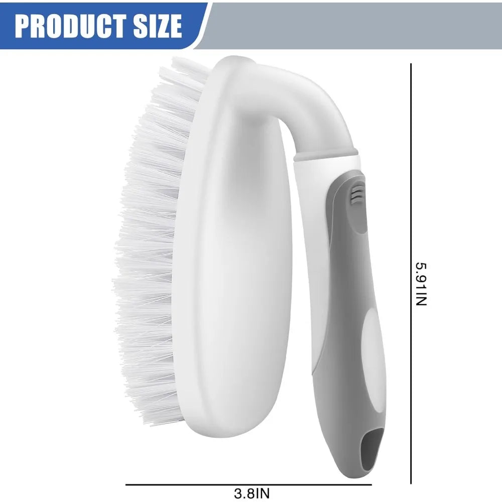 Heavy Duty Scrub Brush with Long Handle Stiff Bristles for Bathtub Shower Sink Kitchen Bathroom Floor Cleaning