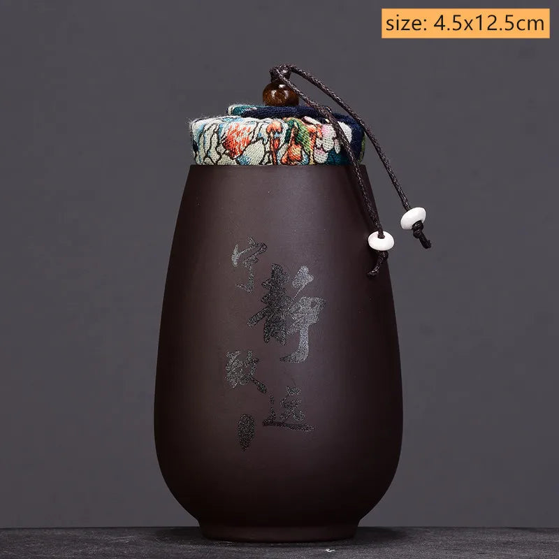 Chinese Purple Sand Small Tea Jar Home Tea Organizer Portable Coffee Sealed Canister Kitchen Storage Tank Customized Tea Caddy