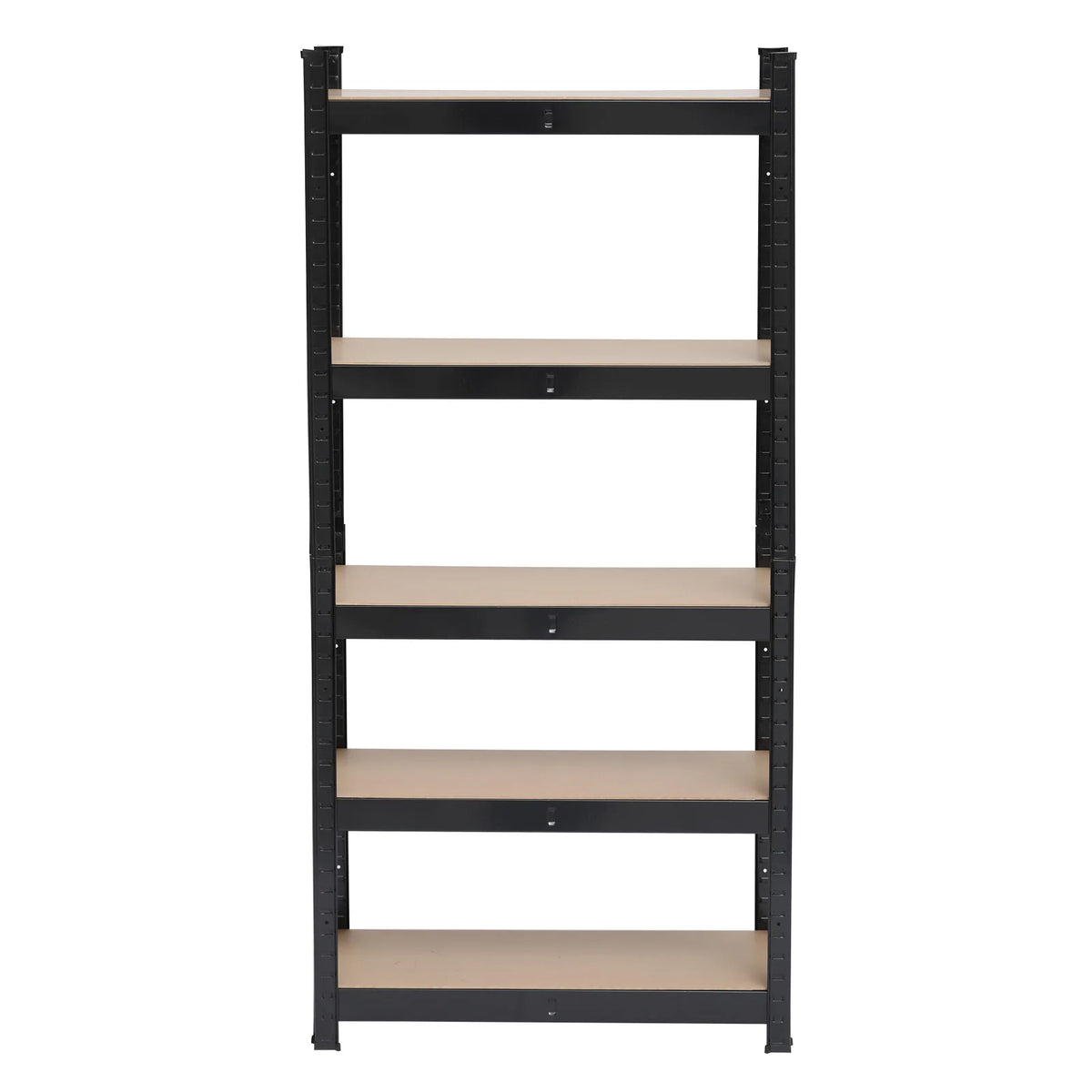 5 Tier Heavy Duty Metal Shelving Rack Unit Garage Storage Shelf Boltless Design MDF Boards Adjustable for Home Black