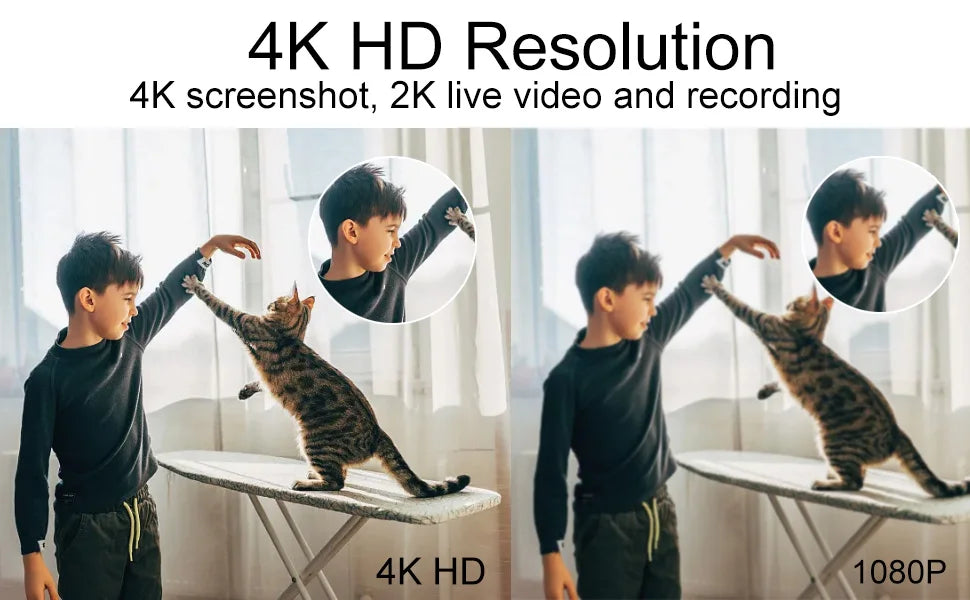 4K Smart Clock Camera with WiFi, Motion Detection, Night Vision, Remote Viewing, SD Card Storage – Home Security & Baby Monitor
