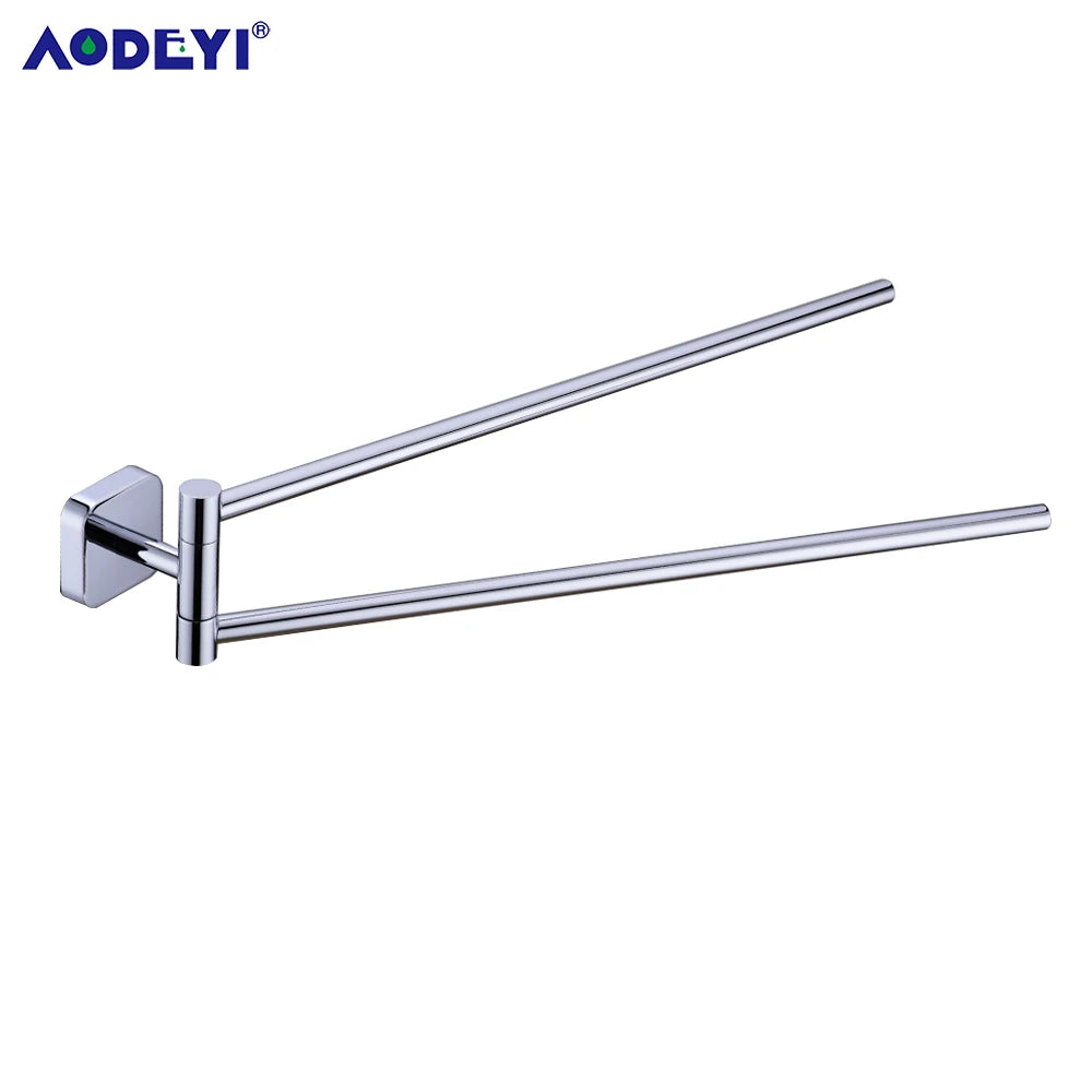 Movable Towel Rack Hanger Swivel Holder Wall Bar Stainless Steel Bathroom Shelf Kitchen Storage Black/Gunmetal/Brushed /Chrome
