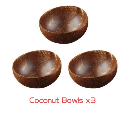Personalized Name/ Logo Coconut Bowl Fruit Salad Noodle Rice Bowl Wooden Tableware Creative Coconut Shell Bowl Kitchen Set