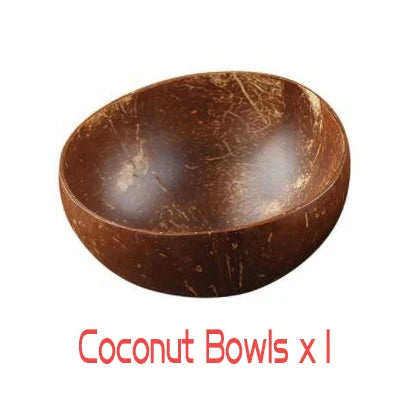 Personalized Name/ Logo Coconut Bowl Fruit Salad Noodle Rice Bowl Wooden Tableware Creative Coconut Shell Bowl Kitchen Set
