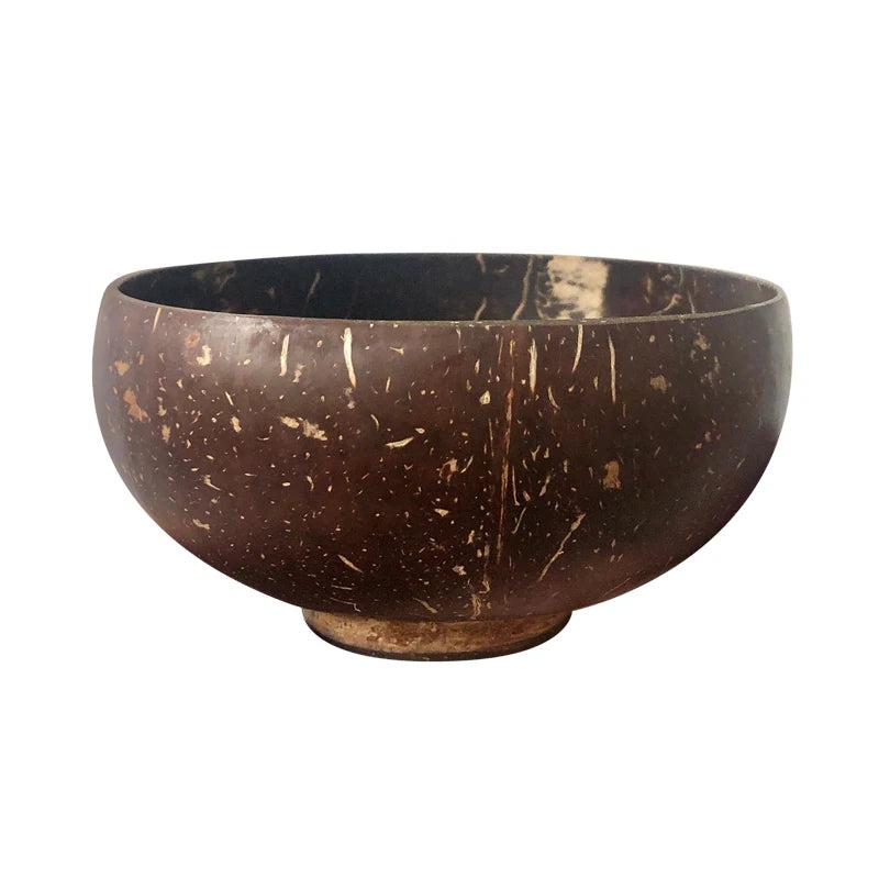 Personalized Name/ Logo Coconut Bowl Fruit Salad Noodle Rice Bowl Wooden Tableware Creative Coconut Shell Bowl Kitchen Set