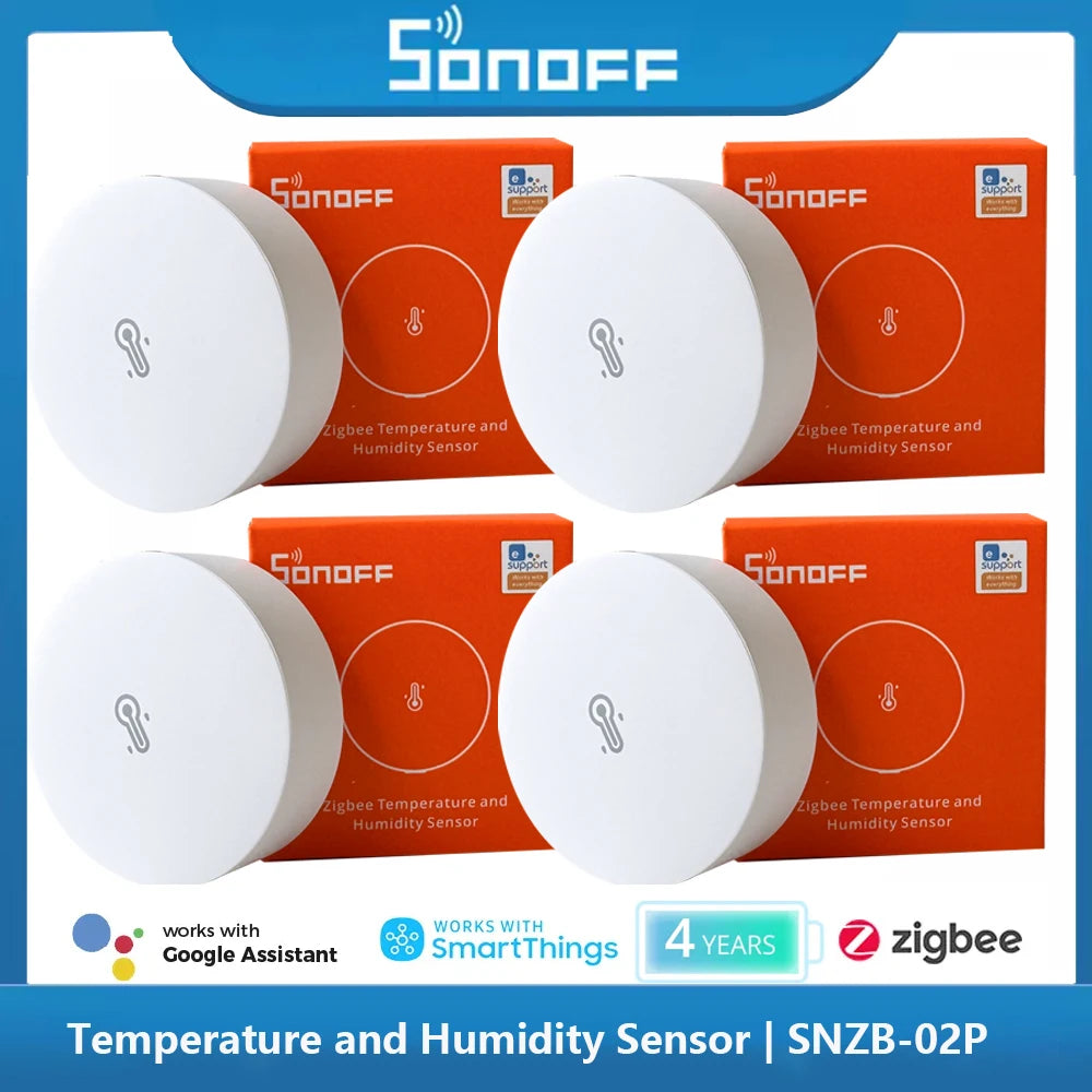 SONOFF SNZB 02P ZigBee Smart Temperature Sensor Humidity Detector Thermometer Home Gadgets EWeLink Alexa Google Assistant Yandex