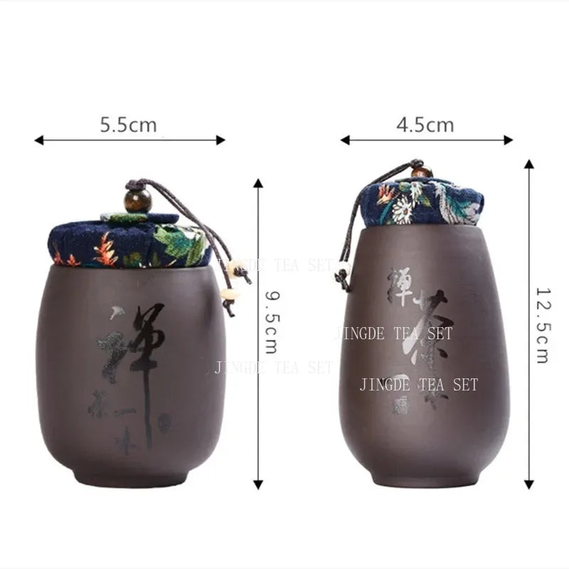 Chinese Purple Sand Small Tea Jar Home Tea Organizer Portable Coffee Sealed Canister Kitchen Storage Tank Customized Tea Caddy