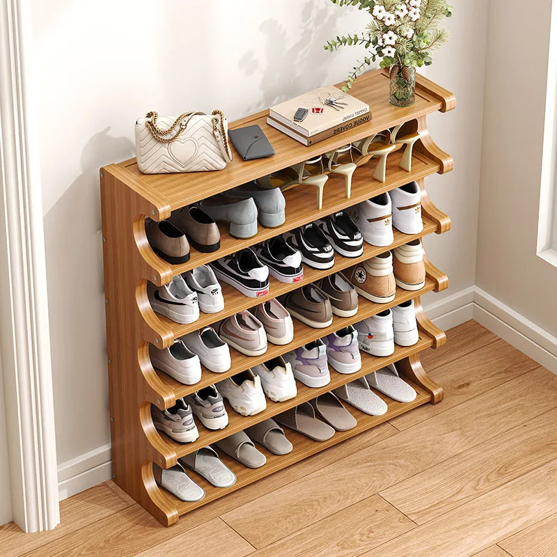 Wooden Shoe Rack For Household Use Wooden Storage At The Entrance Multi-Layer Entrance Storage Simple Rack Home Storage