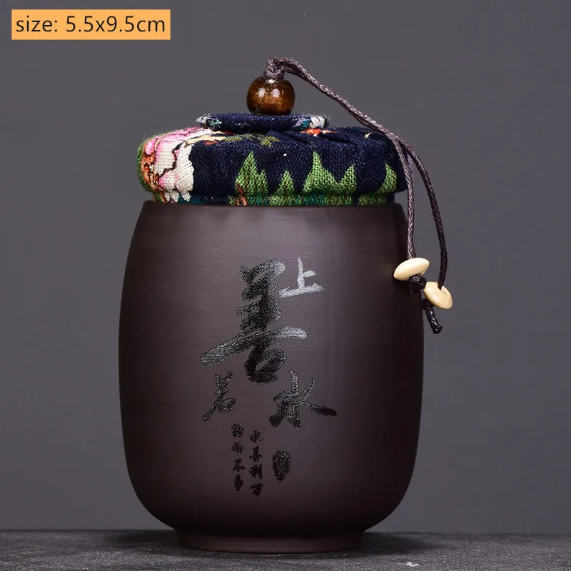 Chinese Purple Sand Small Tea Jar Home Tea Organizer Portable Coffee Sealed Canister Kitchen Storage Tank Customized Tea Caddy