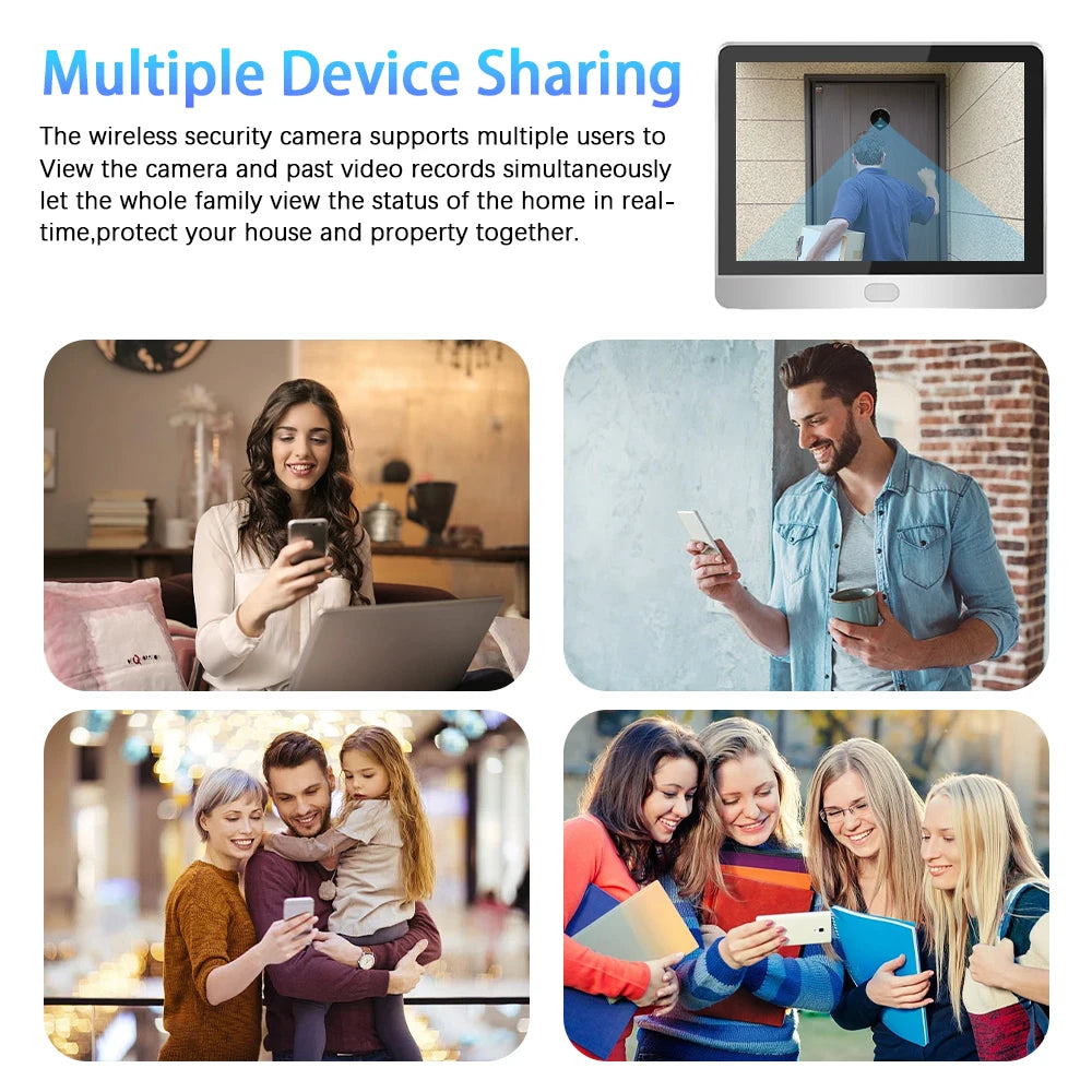ICam365 Wireless Door Peephole Video Viewer with One-Way Audio 3MP 2.4G WiFi Home Security Camera with Screen for Home Safety
