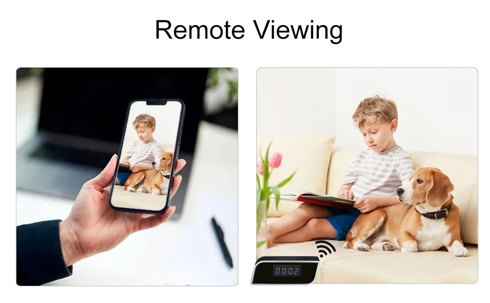 4K Smart Clock Camera with WiFi, Motion Detection, Night Vision, Remote Viewing, SD Card Storage – Home Security & Baby Monitor