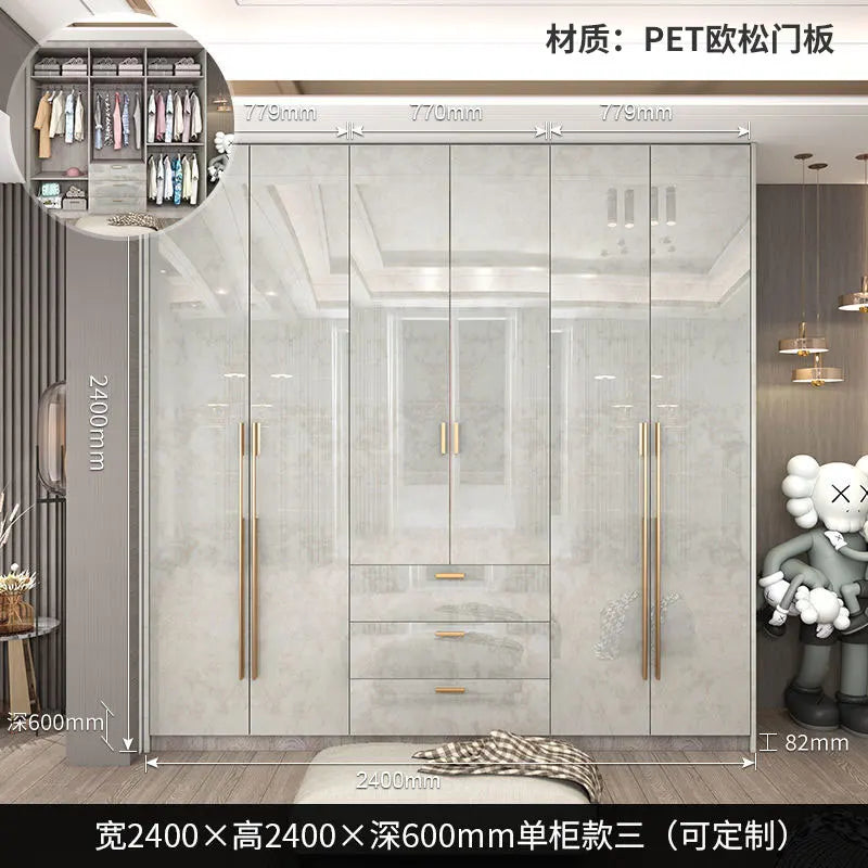Support Storage Wardrobes Glass Door Shelves Organizers Luxury Wardrobe Bedroom Storage ClothesCupboard Armoires Home Furniture