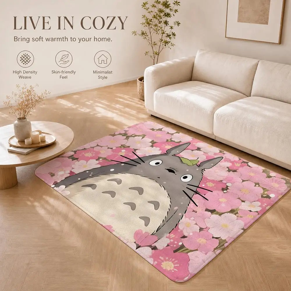 CARTOON Character T-TotoroS Floor Mat Non-Slip Absorbent Floor Mat Decorative Rug for Home Bathroom Bedroom Entryway