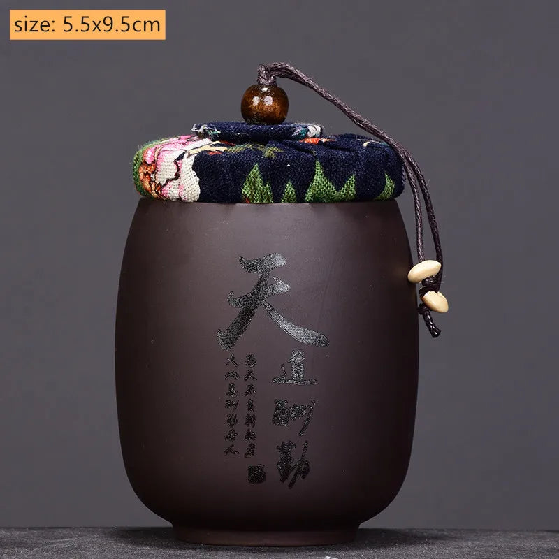 Chinese Purple Sand Small Tea Jar Home Tea Organizer Portable Coffee Sealed Canister Kitchen Storage Tank Customized Tea Caddy