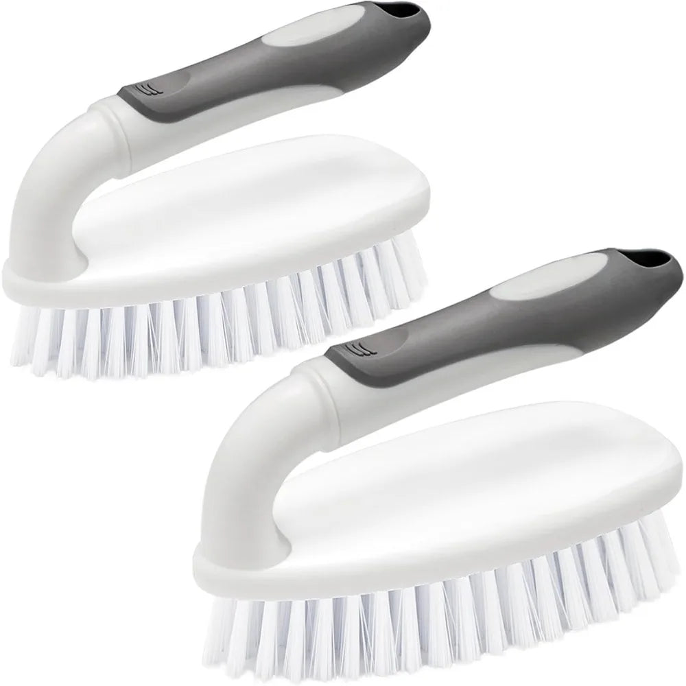 Heavy Duty Scrub Brush with Long Handle Stiff Bristles for Bathtub Shower Sink Kitchen Bathroom Floor Cleaning