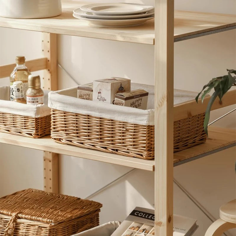 Rattan Baskets Wicker Basket Bathroom Laundry Basket Woven Straw Storage Basket Cloth Sundries Organizer Wardrobe Container Case