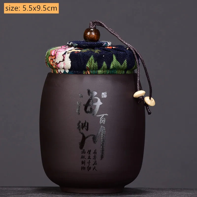 Chinese Purple Sand Small Tea Jar Home Tea Organizer Portable Coffee Sealed Canister Kitchen Storage Tank Customized Tea Caddy
