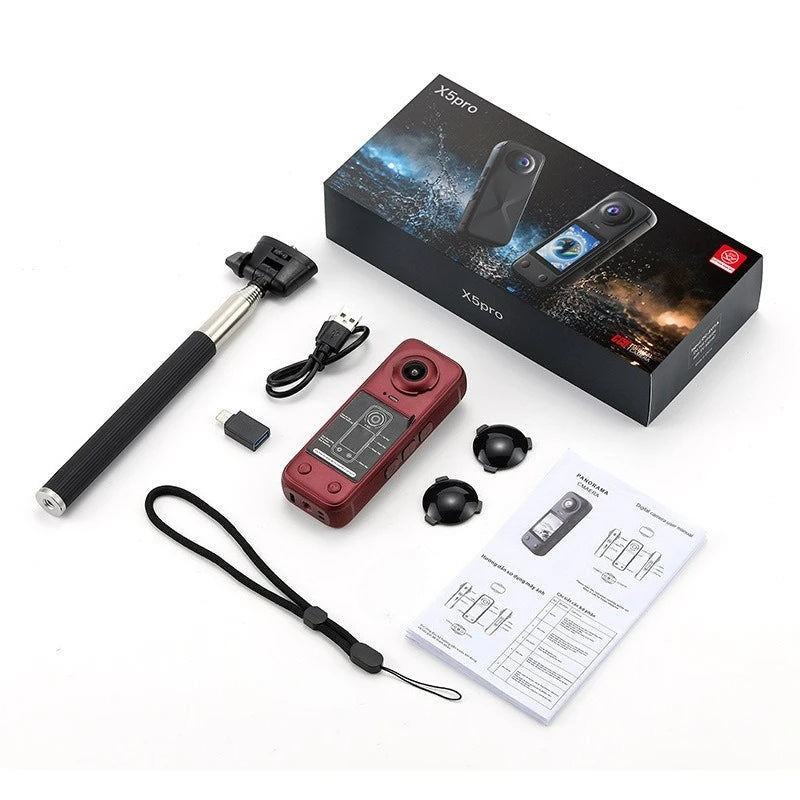 4K HD Panoramic Action Camera Front & Rear Dual Lens 200° Wide‑Angle 2.0'' Screen Handheld Camcorder Outdoor Sports Vlog Cameras