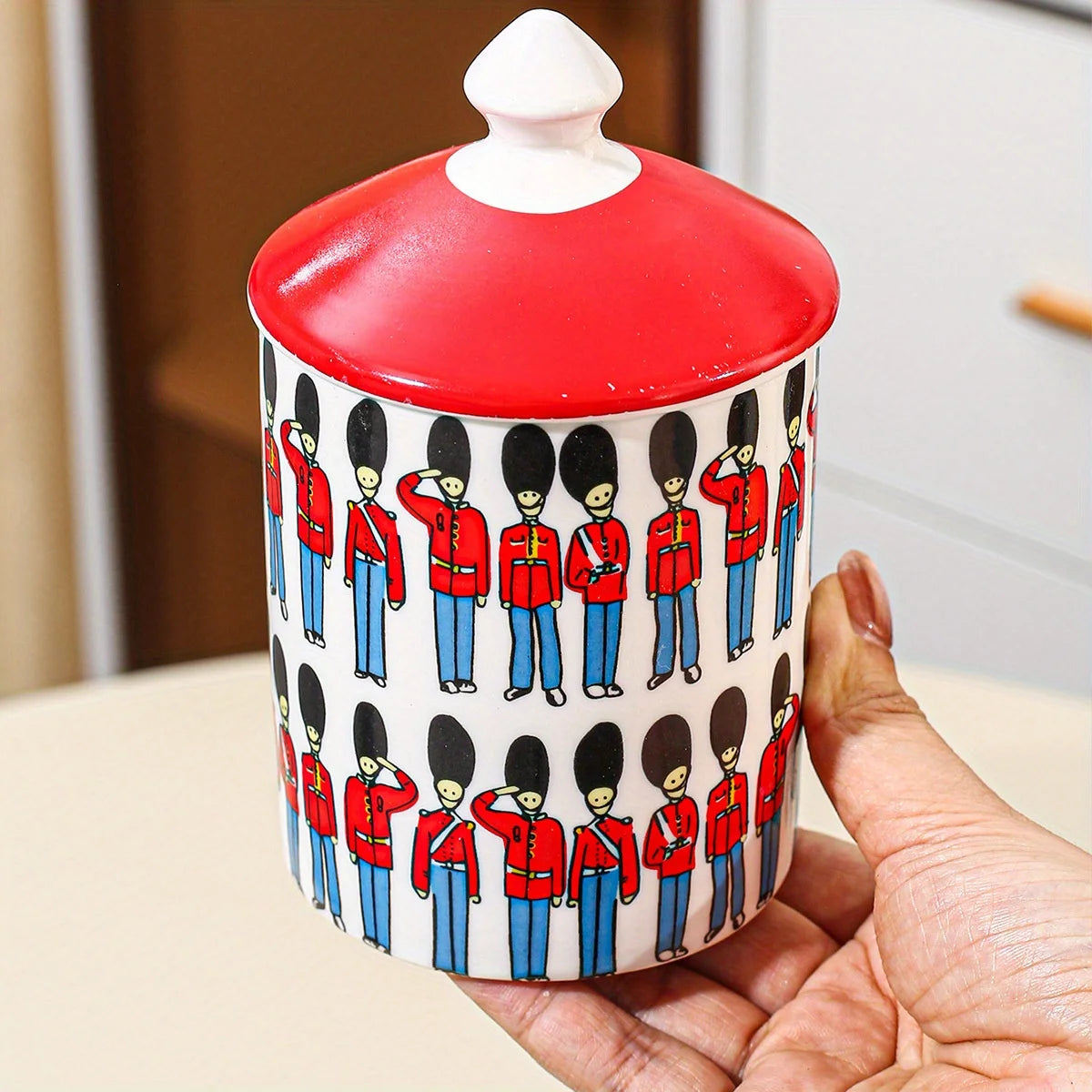 Nordic Inspired Ceramic Storage Jar with Lid Kitchen Dining Container for Coffee Beans Tea Flour Sugar Bottle Kitchen Storage