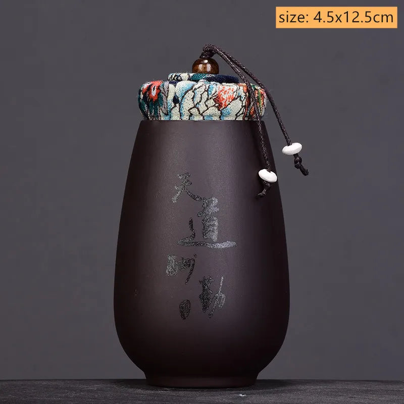 Chinese Purple Sand Small Tea Jar Home Tea Organizer Portable Coffee Sealed Canister Kitchen Storage Tank Customized Tea Caddy