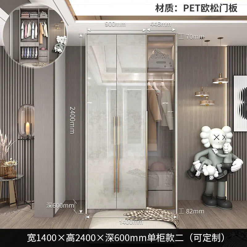 Support Storage Wardrobes Glass Door Shelves Organizers Luxury Wardrobe Bedroom Storage ClothesCupboard Armoires Home Furniture