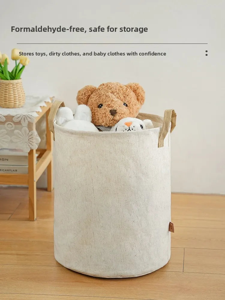 Foldable Fabric Laundry Basket Home Use Dirty Clothes Hamper Toy Storage Basket Laundry Tub Bedroom Storage Utility Basket