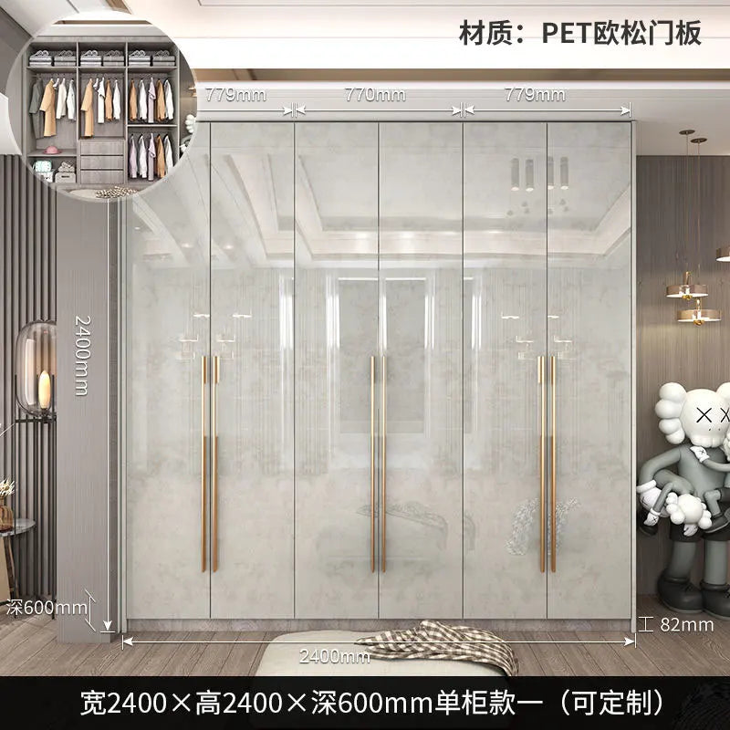 Support Storage Wardrobes Glass Door Shelves Organizers Luxury Wardrobe Bedroom Storage ClothesCupboard Armoires Home Furniture