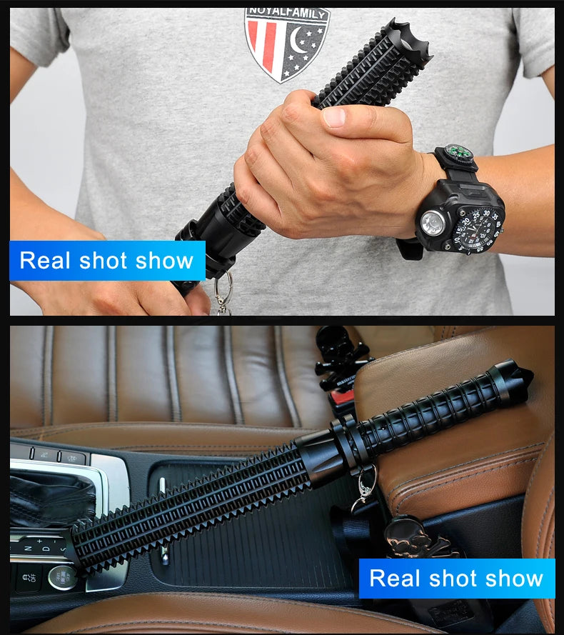 LED Flashlight Baseball Bat AluminumAlloy Focusable Zoomable Super Bright Self Defense Mace Light Tactical Baton Emergency Torch