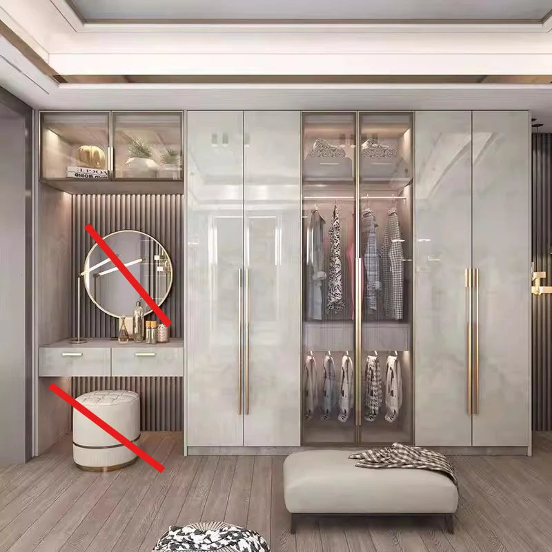 Support Storage Wardrobes Glass Door Shelves Organizers Luxury Wardrobe Bedroom Storage ClothesCupboard Armoires Home Furniture