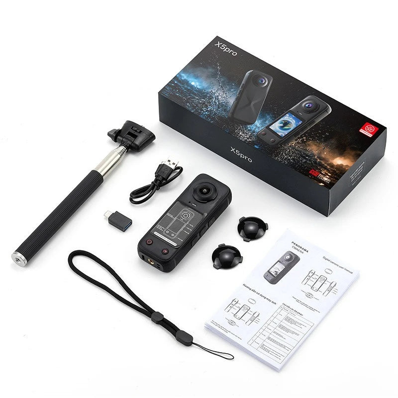 4K HD Panoramic Action Camera Front & Rear Dual Lens 200° Wide‑Angle 2.0'' Screen Handheld Camcorder Outdoor Sports Vlog Cameras