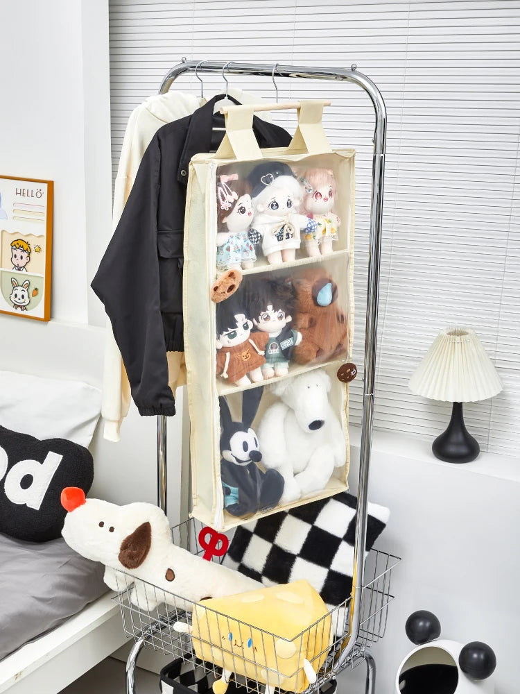 Wide Version Door Back Plush Toy Cotton Doll Storage Bag Full Closure Celebrity Doll Puppet Plaything Hanging Bag Organizer