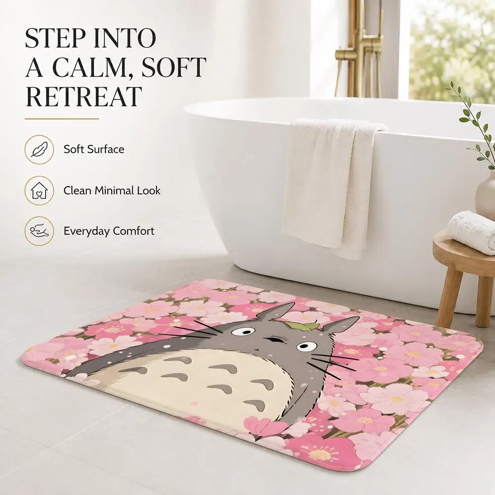 CARTOON Character T-TotoroS Floor Mat Non-Slip Absorbent Floor Mat Decorative Rug for Home Bathroom Bedroom Entryway