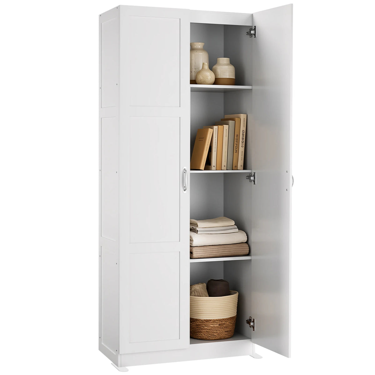 JHK 71IN Wooden Living Room Storage Cabinet Large Capacity Organizer Storage Unit for CD Blankets and Books Suitable for Home Office and Study Rooms