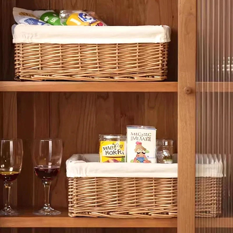 Rattan Baskets Wicker Basket Bathroom Laundry Basket Woven Straw Storage Basket Cloth Sundries Organizer Wardrobe Container Case