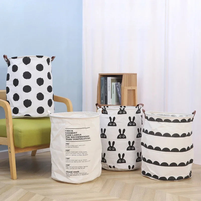 Foldable Dirty Clothes Basket Multifunctional Fabric Storage Bucket Sundries Toys Clothes Organizing Storage Container