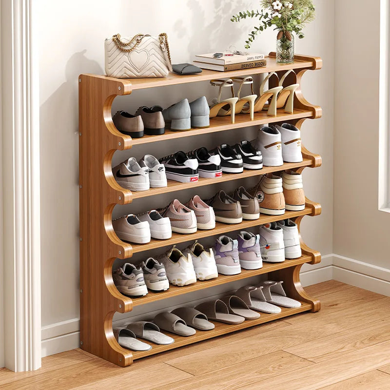 Wooden Shoe Rack For Household Use Wooden Storage At The Entrance Multi-Layer Entrance Storage Simple Rack Home Storage