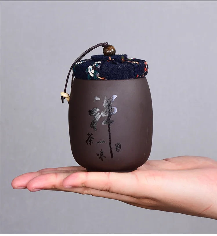 Chinese Purple Sand Small Tea Jar Home Tea Organizer Portable Coffee Sealed Canister Kitchen Storage Tank Customized Tea Caddy