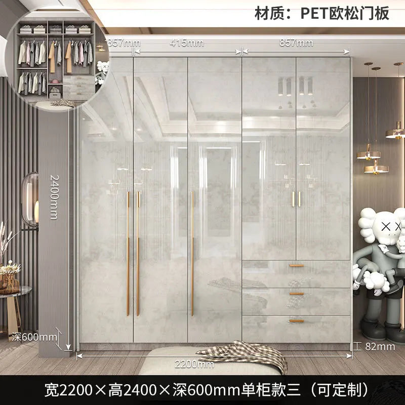 Support Storage Wardrobes Glass Door Shelves Organizers Luxury Wardrobe Bedroom Storage ClothesCupboard Armoires Home Furniture