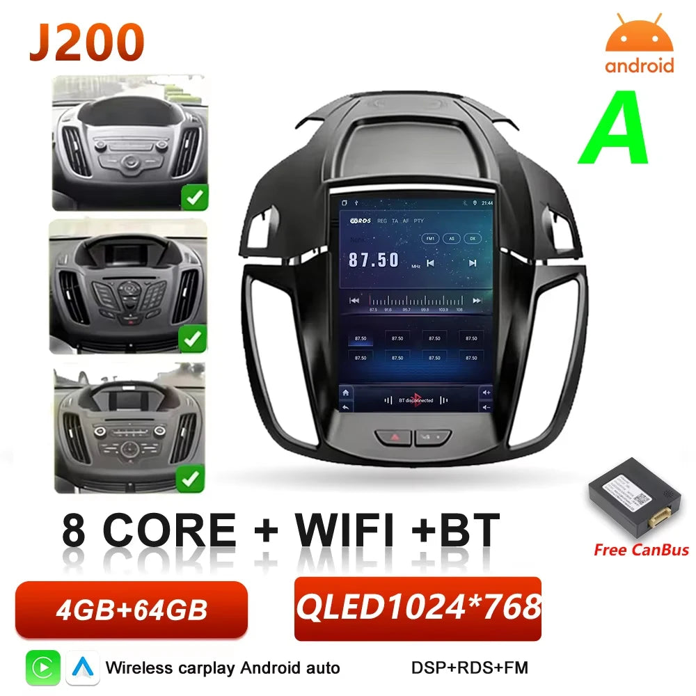 For Android Radio DAB+ DVR TPMS CARPLAY OBD 360 Cameras Voice Control Video Out For Android Car Screen