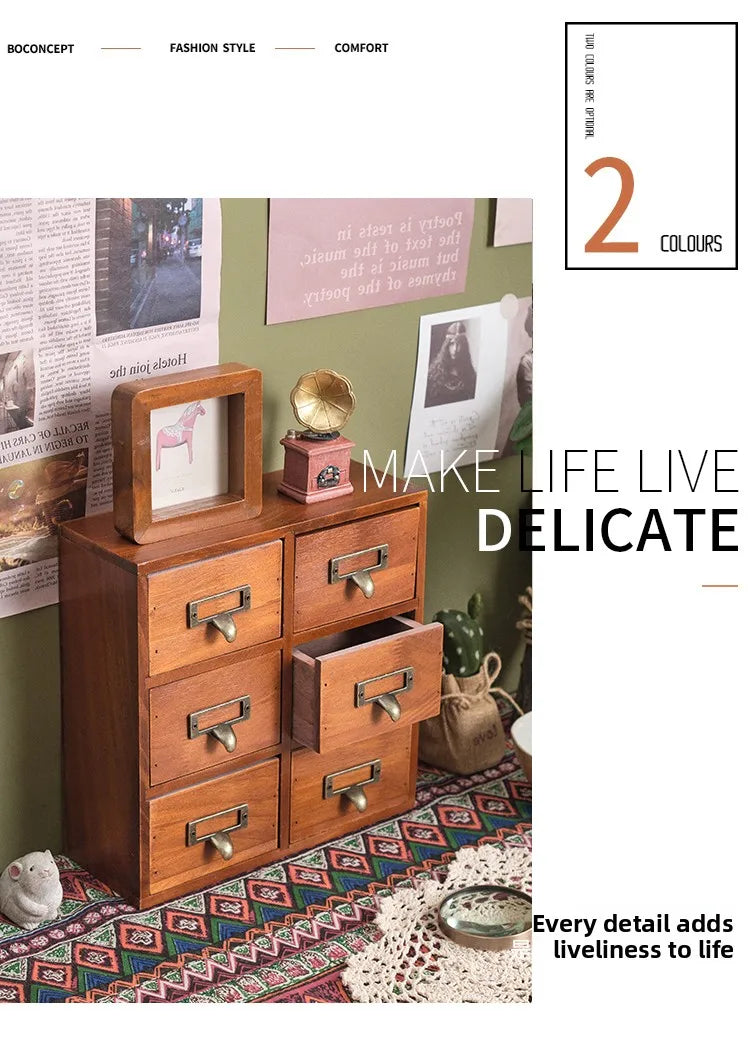 Wooden Desktop Organizer Box Drawer Style Office Living Room Storage Box Creative Key Holder Bedroom Organization Tool