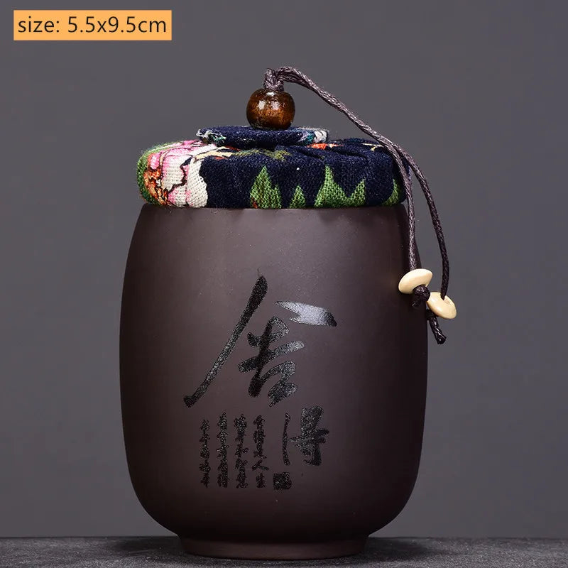 Chinese Purple Sand Small Tea Jar Home Tea Organizer Portable Coffee Sealed Canister Kitchen Storage Tank Customized Tea Caddy