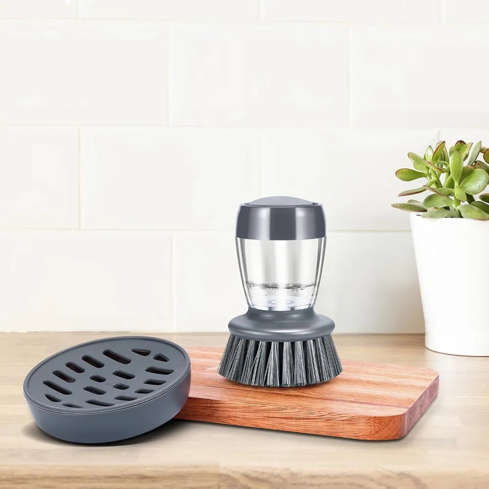 Soap Palm Brush Scrubber with Holder for Kitchen Sink Pot Pan Cleaning Dish Washing