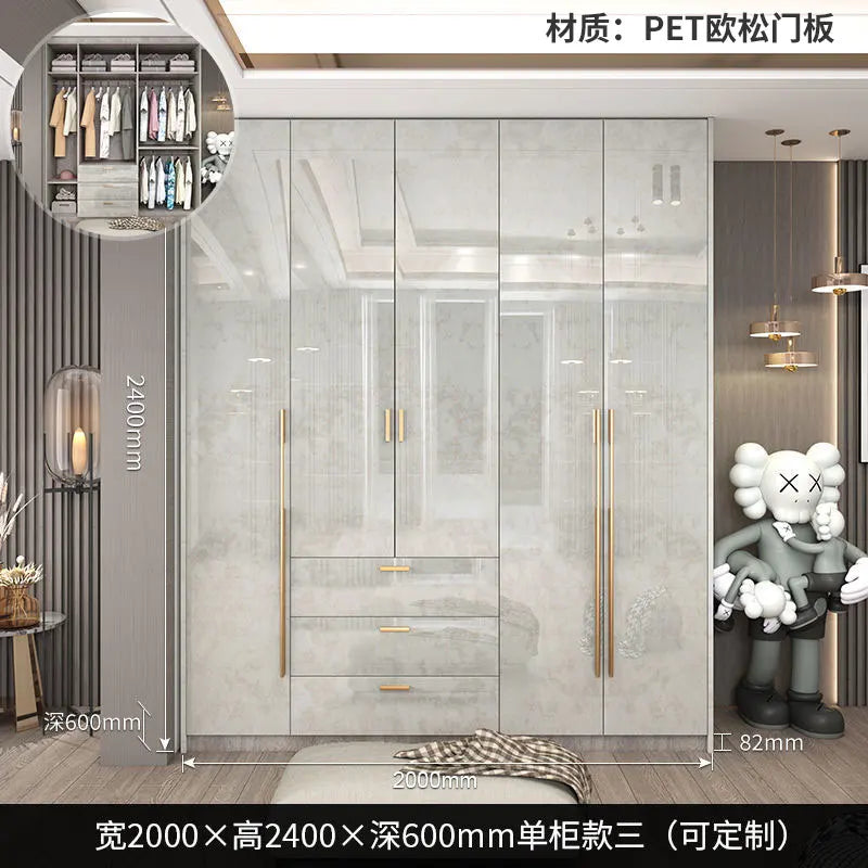 Support Storage Wardrobes Glass Door Shelves Organizers Luxury Wardrobe Bedroom Storage ClothesCupboard Armoires Home Furniture