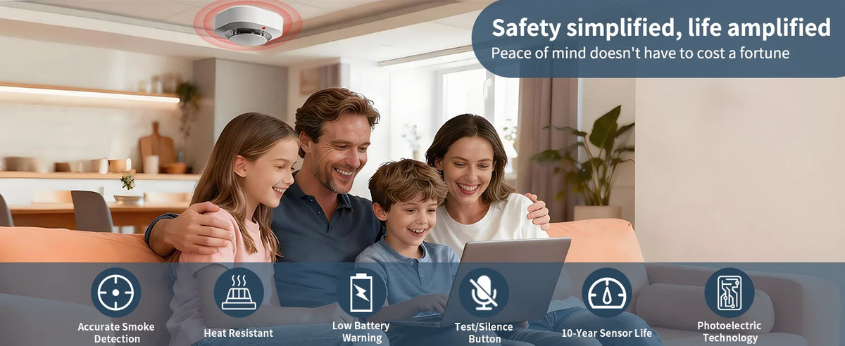 Zigbee Smoke Alarm Tuya Smart Real-time Monitoring APP Notification Smoke Detector For Gas Wall-hung Stoves Bathrooms Industrial Hotel Security