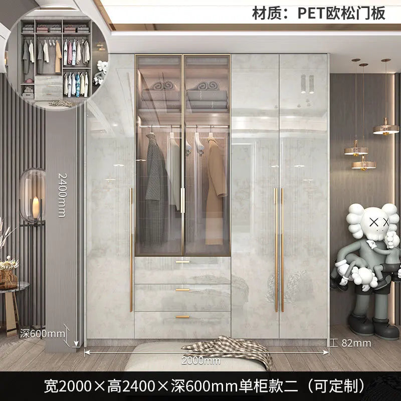 Support Storage Wardrobes Glass Door Shelves Organizers Luxury Wardrobe Bedroom Storage ClothesCupboard Armoires Home Furniture