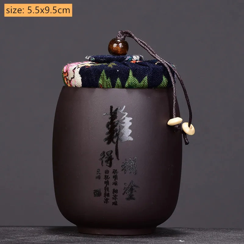 Chinese Purple Sand Small Tea Jar Home Tea Organizer Portable Coffee Sealed Canister Kitchen Storage Tank Customized Tea Caddy