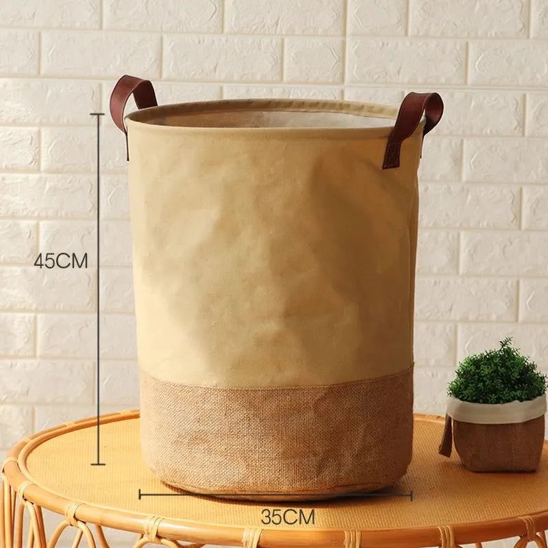 Foldable Fabric Laundry Basket Home Use Dirty Clothes Hamper Toy Storage Basket Laundry Tub Bedroom Storage Utility Basket